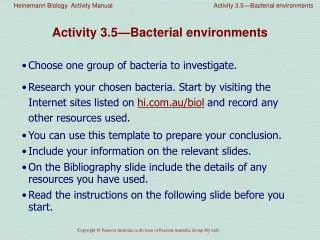 Activity 3.5—Bacterial environments