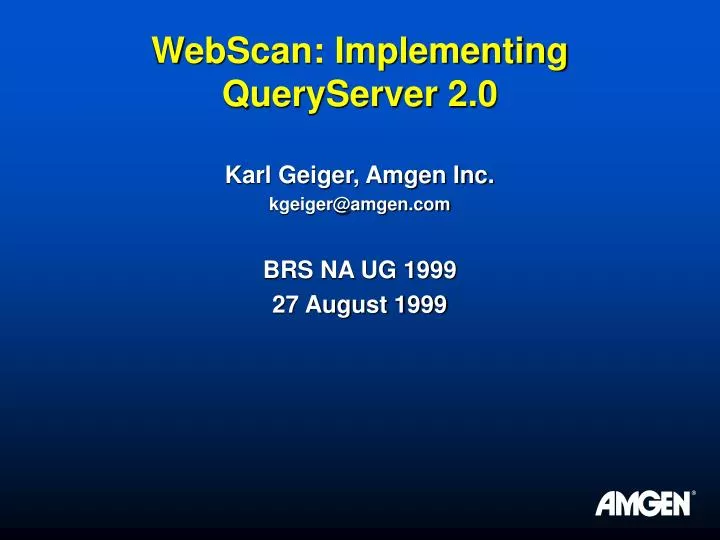 webscan implementing queryserver 2 0