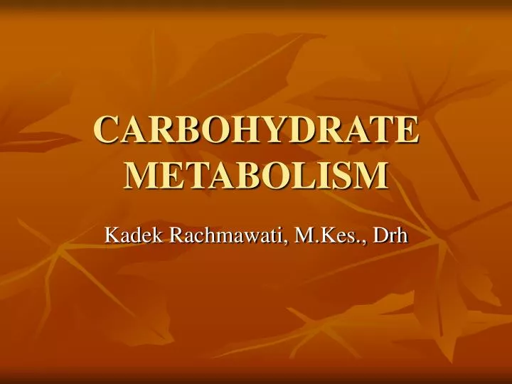 carbohydrate metabolism