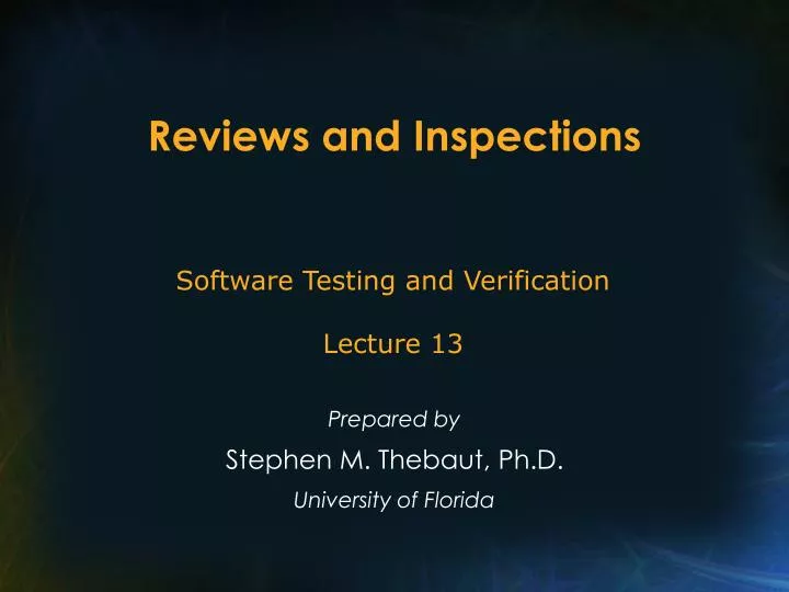 reviews and inspections