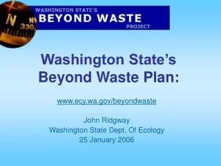 Washington State’s Beyond Waste Plan: