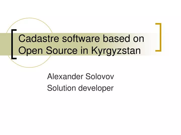 cadastre software based on open source in kyrgyzstan