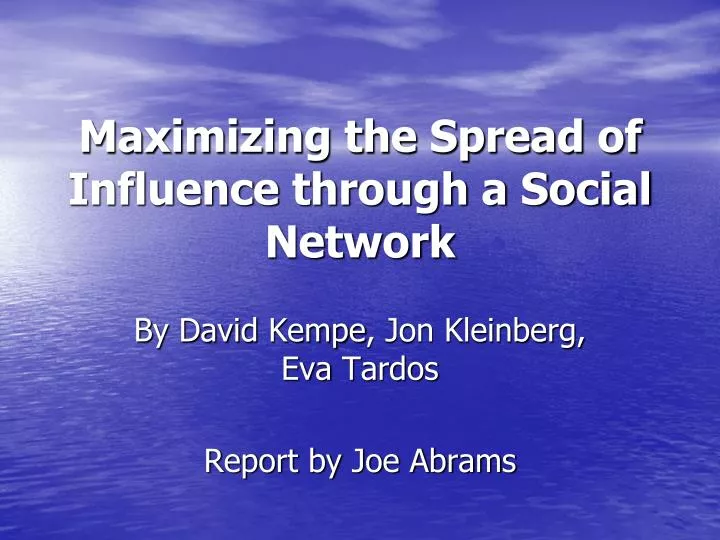 maximizing the spread of influence through a social network