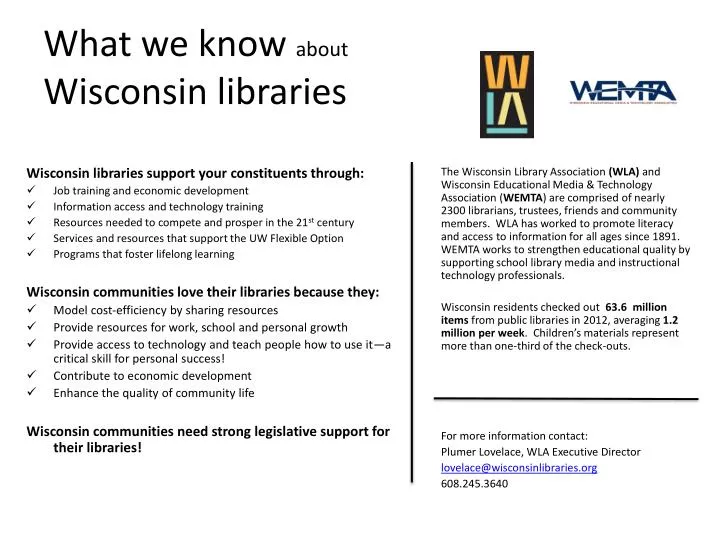 what we know about wisconsin libraries