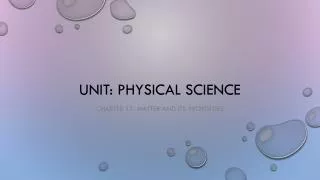 Unit: Physical Science