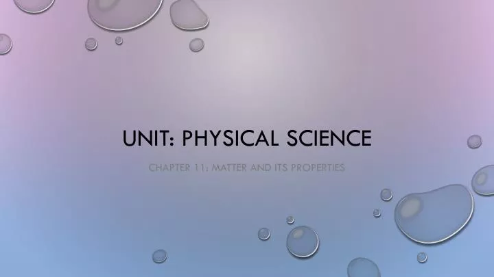 unit physical science