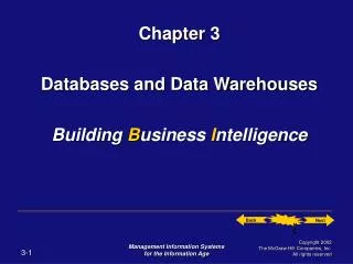 Chapter 3 Databases and Data Warehouses Building B usiness I ntelligence