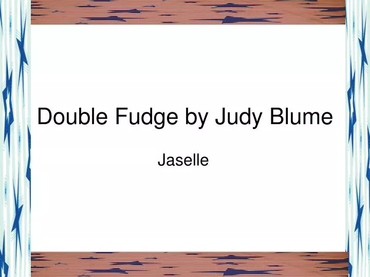double fudge by judy blume