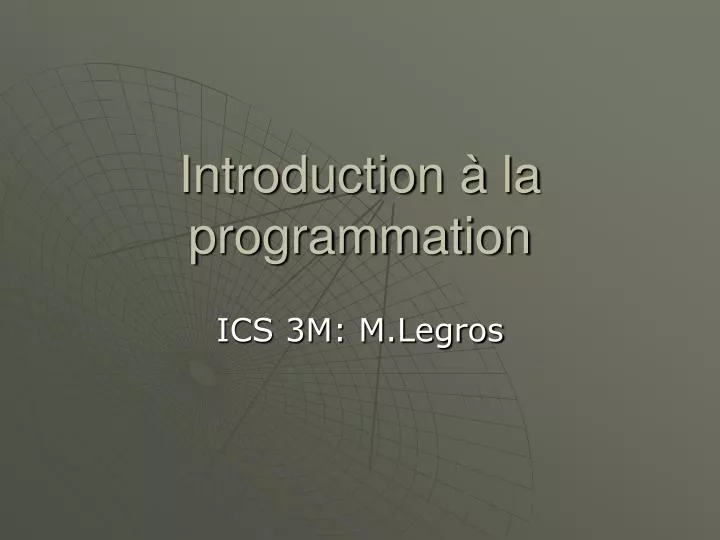 introduction la programmation