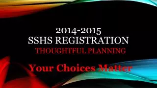 2014-2015 SSHS Registration