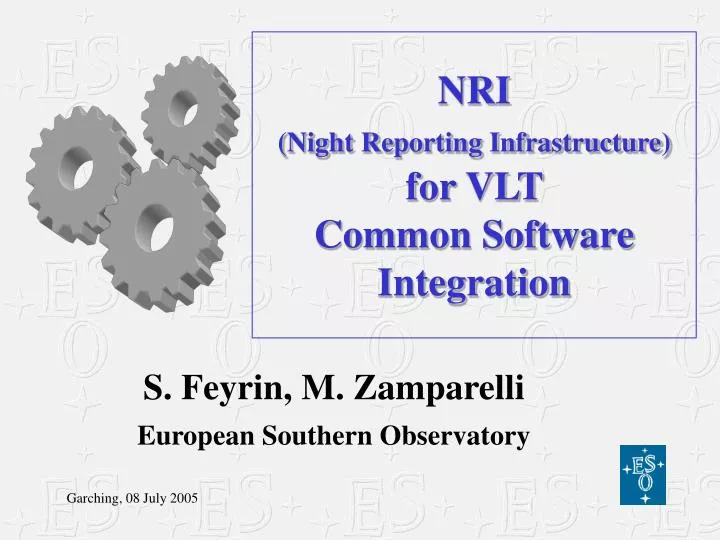 nri night reporting infrastructure for vlt common software integration