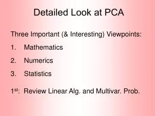 Detailed Look at PCA
