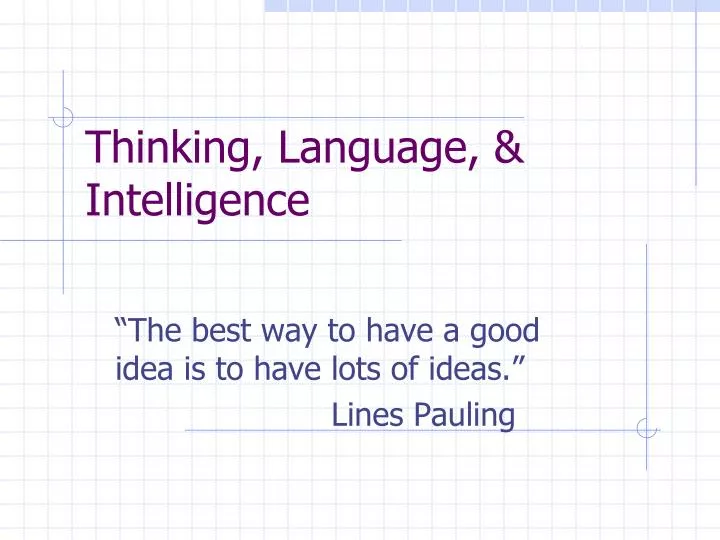 thinking language intelligence