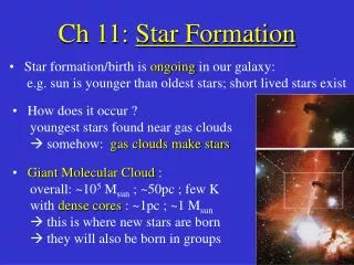 Ch 11: Star Formation