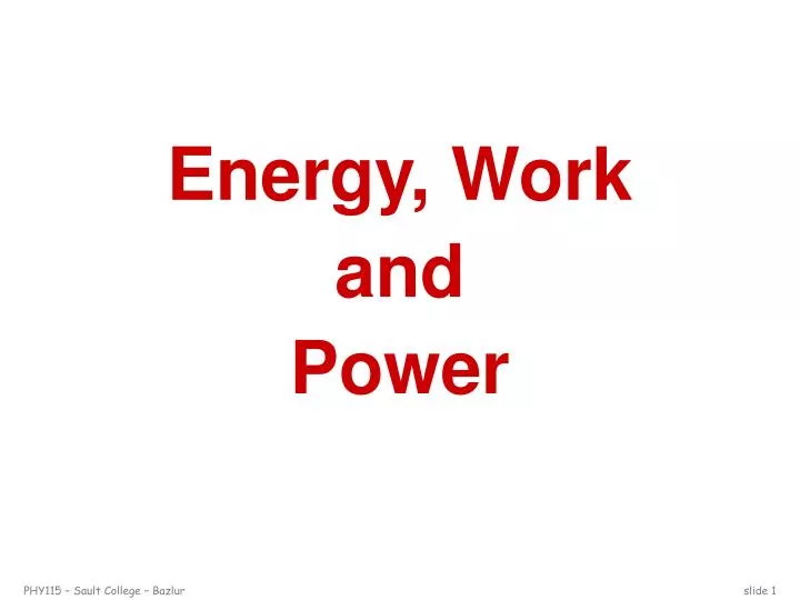 energy work and power
