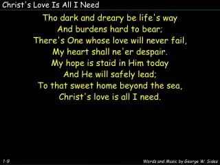 Christ's Love Is All I Need