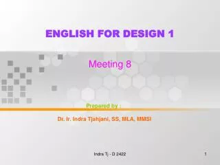 ENGLISH FOR DESIGN 1