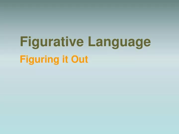 figurative language