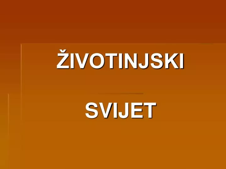 ivotinjski svijet