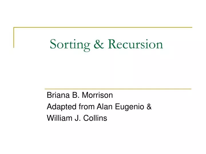 sorting recursion