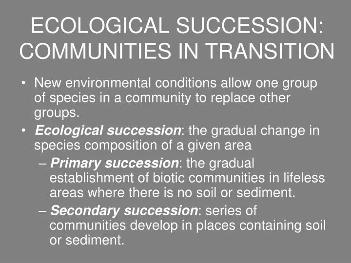 ecological succession communities in transition
