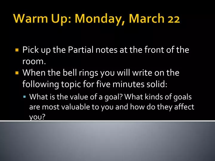 warm up monday march 22