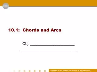 10.1 : Chords and Arcs