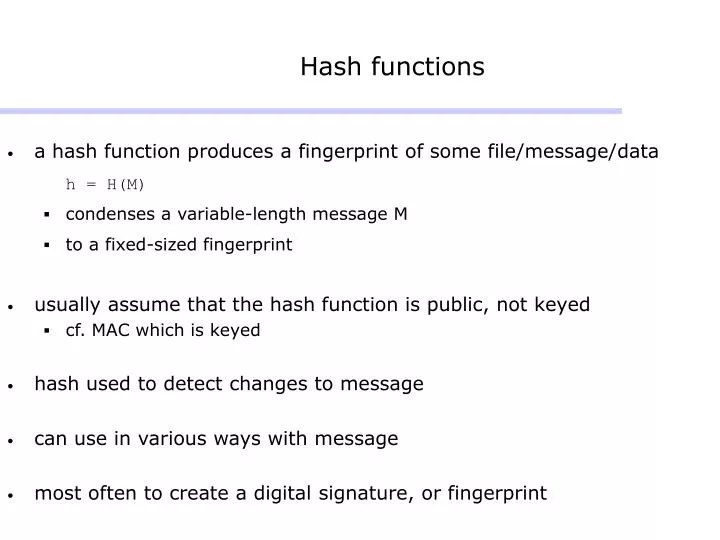 hash functions