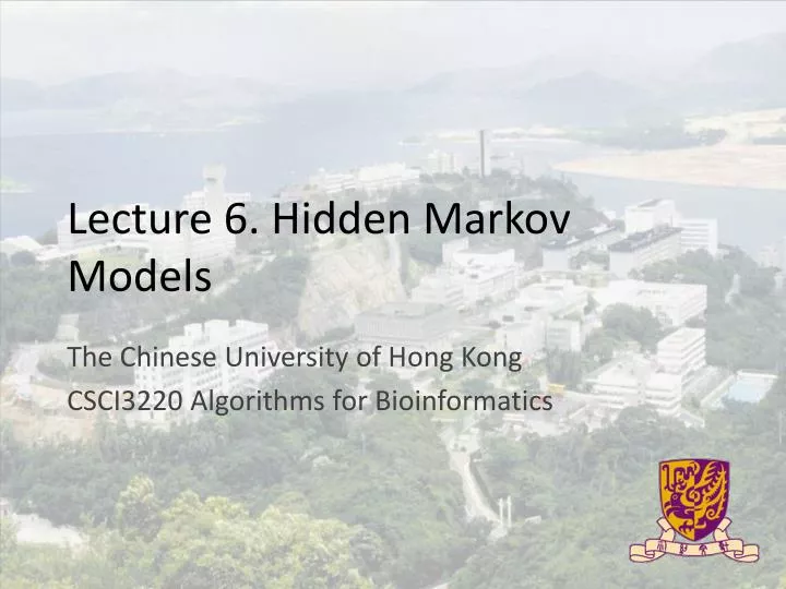 lecture 6 hidden markov models