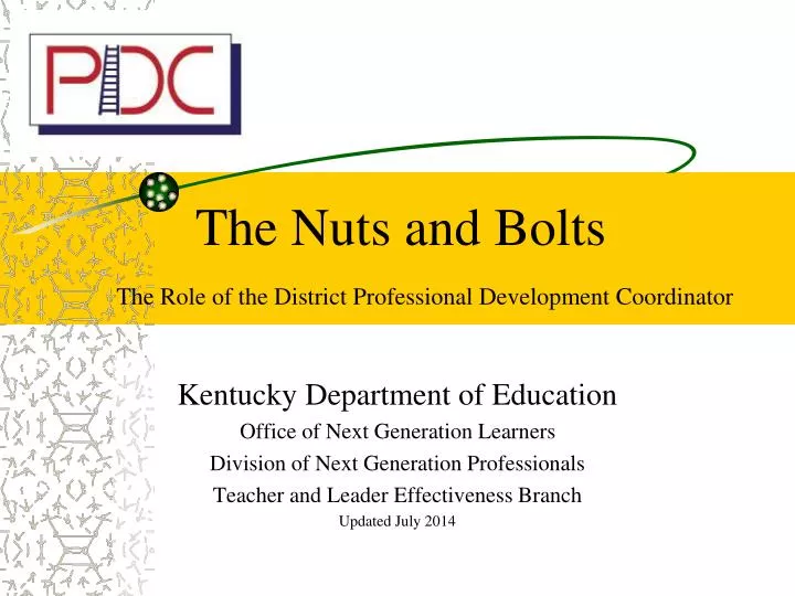the nuts and bolts the role of the district professional development coordinator