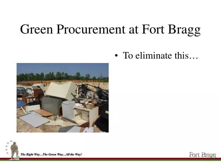 green procurement at fort bragg
