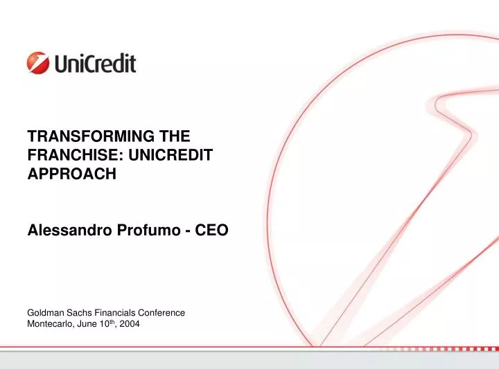 transforming the franchise unicredit approach alessandro profumo ceo