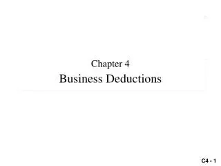 Chapter 4 Business Deductions