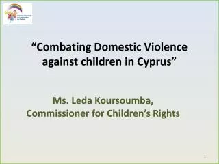 “Combating Domestic Violence against children in Cyprus”
