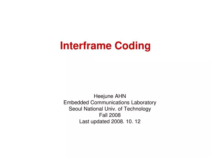 interframe coding