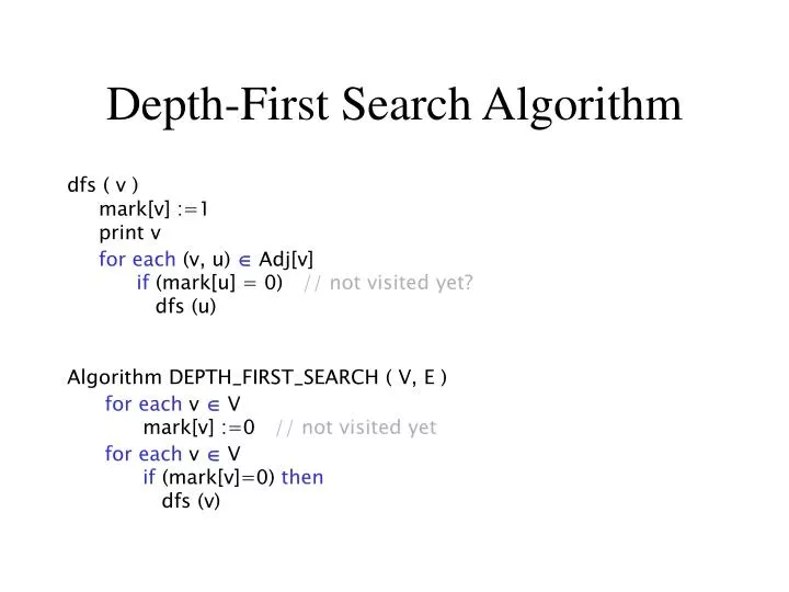 depth first search algorithm