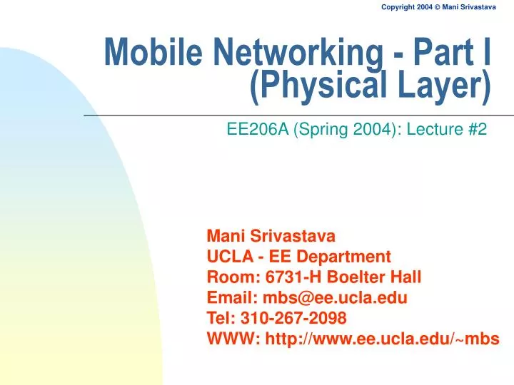 mobile networking part i physical layer