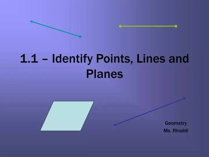1 1 identify points lines and planes