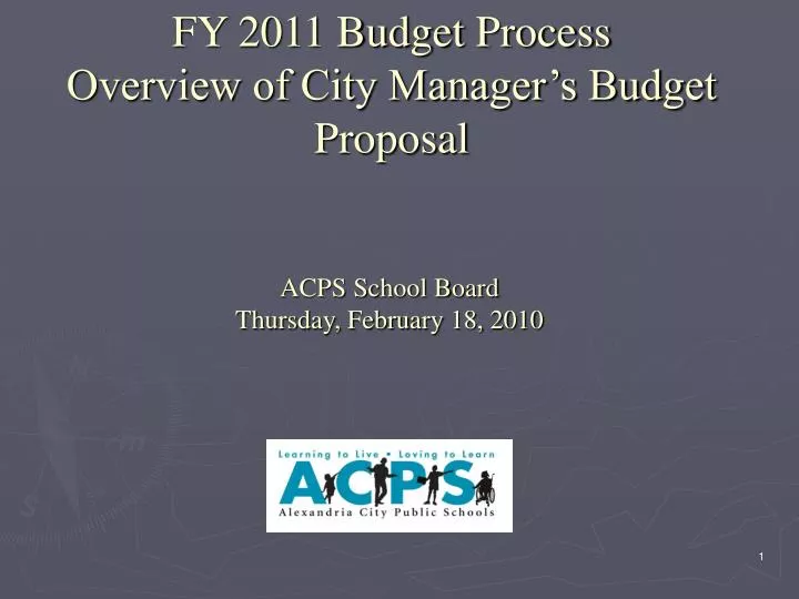 fy 2011 budget process overview of city manager s budget proposal