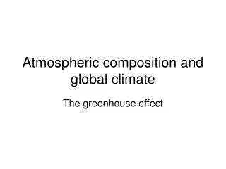 Atmospheric composition and global climate