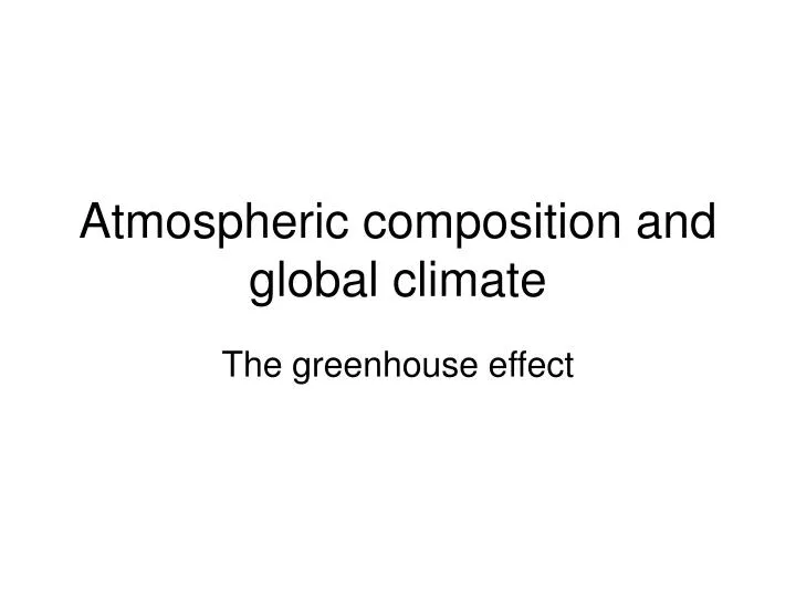 atmospheric composition and global climate