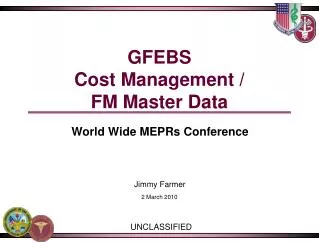 GFEBS Cost Management / FM Master Data