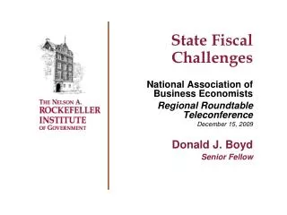 State Fiscal Challenges National Association of Business Economists