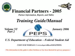 Financial Partners - 2005 Partner Information, Reports, and Tables