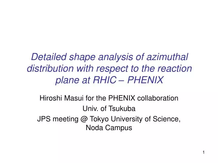 detailed shape analysis of azimuthal distribution with respect to the reaction plane at rhic phenix