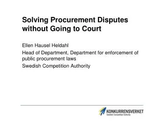 Solving Procurement Disputes without Going to Court