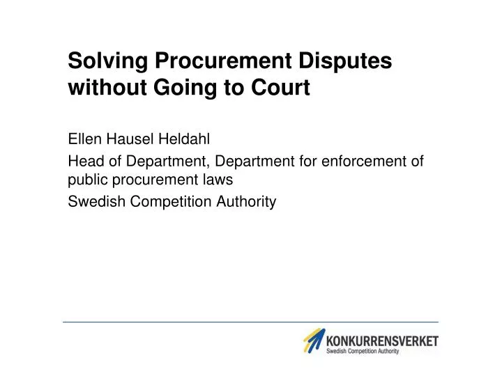 solving procurement disputes without going to court