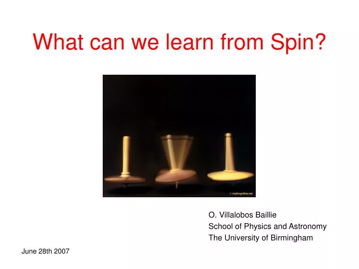 what can we learn from spin