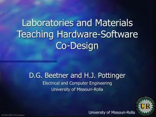 Laboratories and Materials Teaching Hardware-Software Co-Design