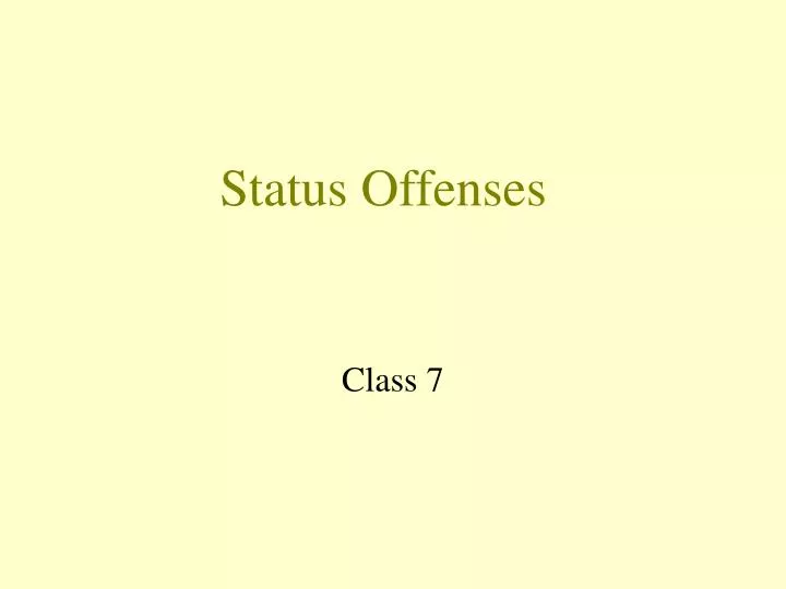status offenses